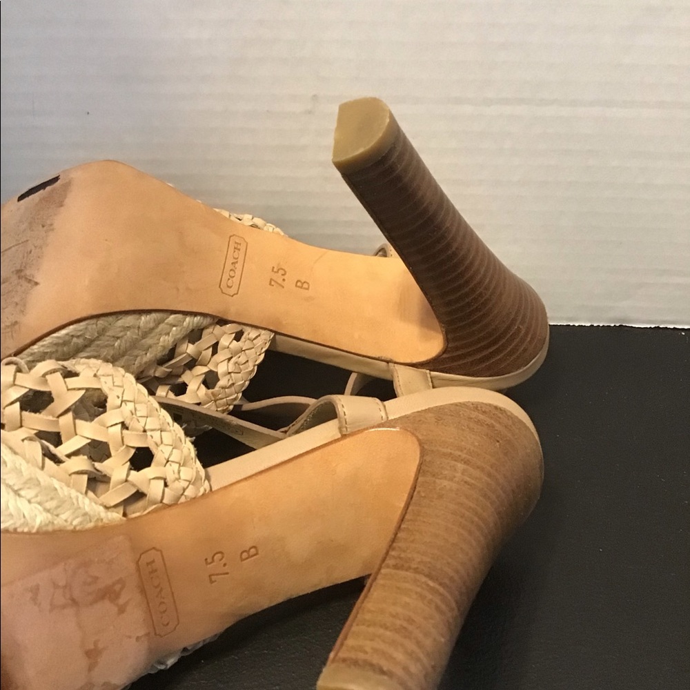 Coach Zany Woven Platform Sandal Shoes - Picture 10 of 13